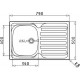 Maidtec Derby 1B 1D Ένθετος Νεροχύτης Inox Σατινέ Μ79xΠ50cm Ασημί