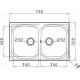 Maidtec Derby 2B Ένθετος Νεροχύτης Inox Σατινέ Μ79xΠ50cm Ασημί