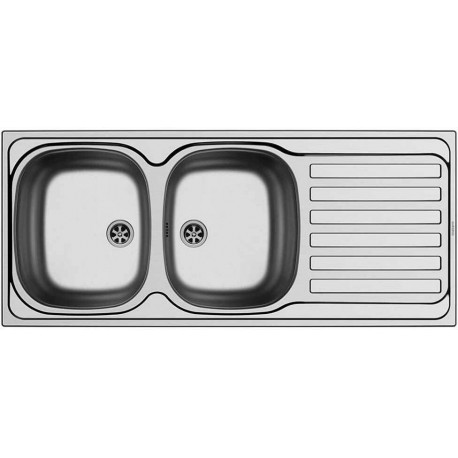 Maidtec Derby 2B 1D Ένθετος Νεροχύτης Inox Σατινέ Μ116xΠ50cm Ασημί