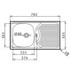 Maidtec Bradford 1B 1D Ένθετος Νεροχύτης Inox Σατινέ Μ78xΠ43.5cm Ασημί