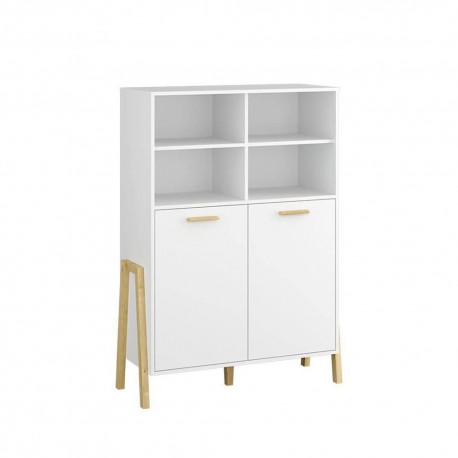 TO-BELLE2DWHITE Βιβλιοθήκη Belle Λευκό 102.5x41x152.5cm