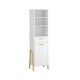 TO-BELLE1D1SWHITE Βιβλιοθήκη Belle Λευκό 41x41x197cm
