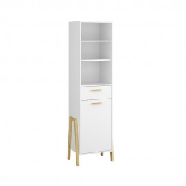 TO-BELLE1D1SWHITE Βιβλιοθήκη Belle Λευκό 41x41x197cm