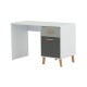 TO-TIMMY1D1S120 Γραφείο Timmy Λευκό-Γραφίτη-Γκρι 120x53.7x77cm