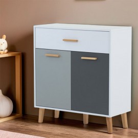 TO-TIMMYCHEST2D1S Κομότα Timmy Λευκό-Γραφίτη-Γκρι 84x36x92cm