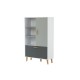 TO-TIMMY1D1K Ραφιέρα Timmy Λευκό-Γραφίτη-Γκρι 90x36x147cm