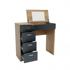 GR-DRESSTAB-1 Τουαλέτα Tab Χρυσό Δρυς-Γραφίτη 90x42x82-110cm