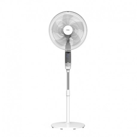 151231-0007 Osio OSF-9010 Λευκός ανεμιστήρας δαπέδου 16”, 3 ταχυτήτων με οθόνη και τηλεχειριστήριο-50W