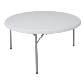142-000010 Τραπέζι μονοκόμματο catering-συνεδρίου Comfort pakoworld λευκό στρόγγυλο Φ150x74εκ