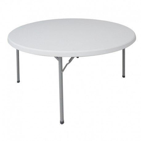 142-000010 Τραπέζι μονοκόμματο catering-συνεδρίου Comfort pakoworld λευκό στρόγγυλο Φ150x74εκ
