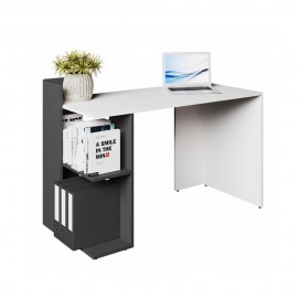 TO-DESKHOSHELFGR Γραφείο HO SHELF Λευκό-με Γραφίτη Μοντέρνα Σχεδίαση 120x55x85εκ