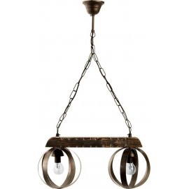 AR/ GA 228 ΦΩΤΙΣΤΙΚΟ ΚΡΕΜΑΣΤΟ 2Φ ΞΥΛΙΝΗ ΡΑΓΑ ΜΕ 2 ΜΕΤΑΛΛΙΚΕΣ ΜΠΑΛΕΣ