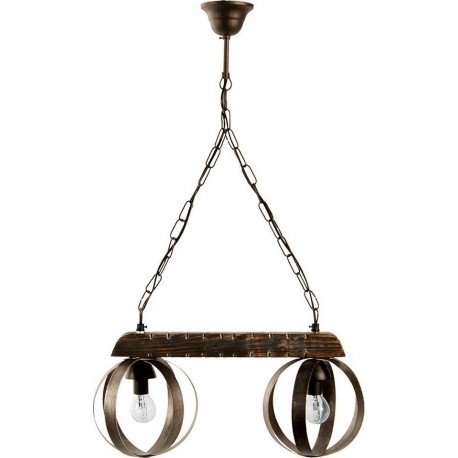 AR/ GA 228 ΦΩΤΙΣΤΙΚΟ ΚΡΕΜΑΣΤΟ 2Φ ΞΥΛΙΝΗ ΡΑΓΑ ΜΕ 2 ΜΕΤΑΛΛΙΚΕΣ ΜΠΑΛΕΣ