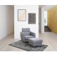 MM3061402 Ταμπουρέ Perla Γκρι 55x55x44εκ.