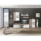 670144 Έπιπλο TV BARCELONA γκρι δρυς/ λευκό γυαλιστερό 180x40x45,5 Γκρι Δρυς|Λευκό γυαλιστερό