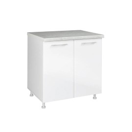 KD8014 Επιδαπέδιο ντουλάπι κουζίνας IN MDF D80 Λευκό γυαλιστερό 80x60x85εκ.