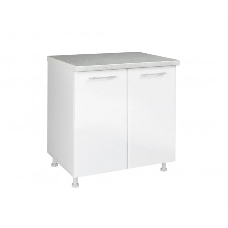 KD8014 Επιδαπέδιο ντουλάπι κουζίνας IN MDF D80 Λευκό γυαλιστερό 80x60x85εκ. Λευκό γυαλιστερό