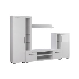 760114 Ολοκληρωμένη σύνθεση TV COMO λευκό gloss 265x45x180 Λευκό|Λευκό γυαλιστερό