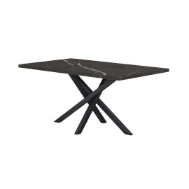 PABLO14071 Τραπέζι δείπνου PABLO μαύρο μάρμαρο 140x80
