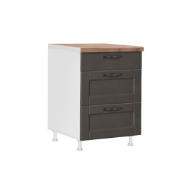 KD603FB65 Επιδαπέδια συρταριέρα κουζίνας CONTEMPO D60 3F Γκρι ανθρακί 60x60x85εκ.