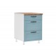 KD603FB65 Επιδαπέδια συρταριέρα κουζίνας CONTEMPO D60 3F Γκρι ανθρακί 60x60x85εκ. Γκρι ανθρακί