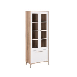 890277 Βιτρίνα ψηλή ALBA κανέλα/ λευκό 68,5x35,5x180,5 Κανέλα|Λευκό