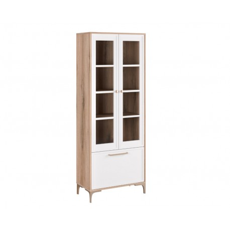 890277 Βιτρίνα ψηλή ALBA κανέλα/ λευκό 68,5x35,5x180,5 Κανέλα|Λευκό
