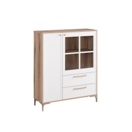 890377 Βιτρίνα χαμηλή ALBA κανέλα/ λευκό 102,5x35,5x125 Κανέλα|Λευκό