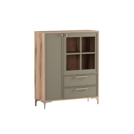 890378 Βιτρίνα χαμηλή ALBA κανέλα/ ελιά 102,5x35,5x125 Ελιάς|Κανέλα