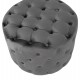 ΣΚΑΜΠΟ KASSIE  ΓΚΡΙ ΒΕΛΟΥΔΟ ΤΥΠΟΥ CHESTERFIELD HM8406.01 Φ60x43Υ εκ.