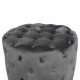 ΣΚΑΜΠΟ KASSIE  ΓΚΡΙ ΒΕΛΟΥΔΟ ΤΥΠΟΥ CHESTERFIELD HM8406.01 Φ60x43Υ εκ.