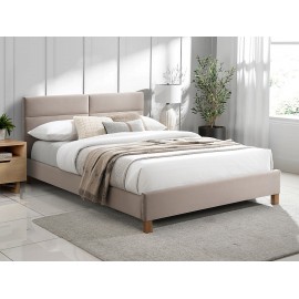 80-3857 ŁÓŻKO SIERRA VELVET 120x200 KOLOR BEŻ/DĄB TAP. BLUVEL 28
