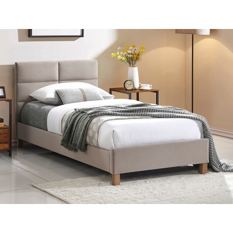 80-3783 ŁÓŻKO SIERRA VELVET 90x200 KOLOR BEŻ/DĄB TAP. BLUVEL 28