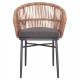 ΠΟΛΥΘΡΟΝΑ ΑΛΟΥΜΙΝΙΟΥ ORIN HM6265.01 ΣΚΟΥΡΟ ΓΚΡΙ- P.E.RATTAN ΣΕ ΦΥΣΙΚΟ 58x61x75Υεκ.