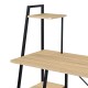 375-000005 Γραφείο εργασίας Deckstor pakoworld με ραφιέρα σε oak απόχρωση με πόδι μαύρο μέταλλο 102x50x117εκ