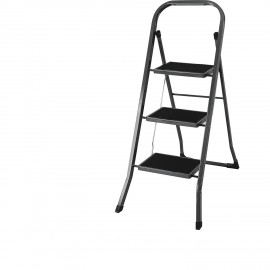 06512644 Σκαμπό EasyClimb Μαύρο/Χάλυβας 46.5x73.5x116cm 3 Σκαλοπάτια