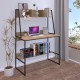 375-000011 Γραφείο εργασίας Herbey pakoworld με ράφια σε oak απόχρωση με πόδι μαύρο μέταλλο 100x48x139εκ