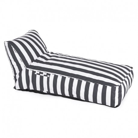 Ε029,50 TACO MAX Πουφ Ξαπλώστρα Ανάκλιντρο, 100% Αδιάβροχο Ύφασμα Ριγέ Άσπρο/Γκρι