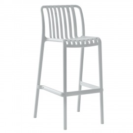 15300010 Σκαμπό Bar ArteLibre TAHITI Λευκό PP 47x38x102cm Λευκό