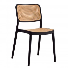 15300039 Καρέκλα Κήπου ArteLibre CAYMAN Μαύρο/Μπεζ PP 52.5x51x80cm Μπεζ/Μαύρο
