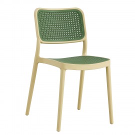 15300040 Καρέκλα Κήπου ArteLibre CAYMAN Μπεζ/Λαδί PP 52.5x51x80cm Πράσινο/Μπεζ