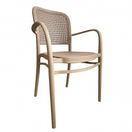 15300047 Πολυθρόνα Κήπου ArteLibre CANARY Cappuccino PP 55x52x86cm Καφέ