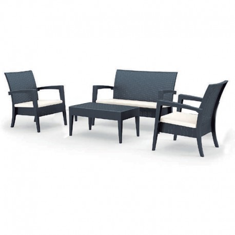 53-0050 MIAMI ΣΕΤ DARK GREY(2ΠΟ+1ΚΑ+ΤΡΑΠ92Χ53+ΜΑ ΠΟΛ/ΝΙΟΥ