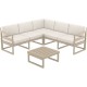 20-0456 MYKONOS ΓΩΝΙΑ SET TAUPE ΜΕ ΜΑΞΙΛΑΡΙΑ ΠΟΛ/ΝΙΟΥ (+ΤΡΑΠ.65εκ.)