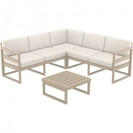 20-0456 MYKONOS ΓΩΝΙΑ SET TAUPE ΜΕ ΜΑΞΙΛΑΡΙΑ ΠΟΛ/ΝΙΟΥ (+ΤΡΑΠ.65εκ.)