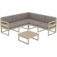20-0456 MYKONOS ΓΩΝΙΑ SET TAUPE ΜΕ ΜΑΞΙΛΑΡΙΑ ΠΟΛ/ΝΙΟΥ (+ΤΡΑΠ.65εκ.)