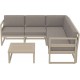 20-0456 MYKONOS ΓΩΝΙΑ SET TAUPE ΜΕ ΜΑΞΙΛΑΡΙΑ ΠΟΛ/ΝΙΟΥ (+ΤΡΑΠ.65εκ.)