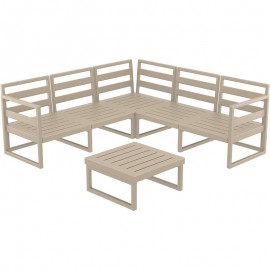 20-0460 MYKONOS ΓΩΝΙΑ SET TAUPE ΧΩΡΙΣ ΜΑΞΙΛΑΡΙΑ ΠΟΛ/ΝΙΟΥ (+ΤΡΑΠ.65εκ.)