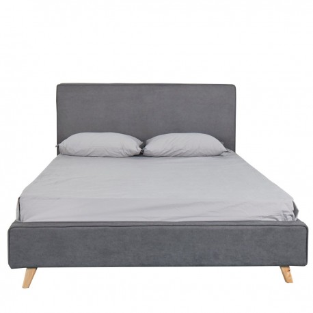14320022 Κρεβάτι ArteLibre TULIP Σκούρο Γκρι 218x160x110cm (Στρώμα 150x200cm) Γκρι