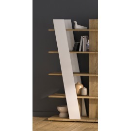0161.GM21 Epura βιβλιοθήκη 90x40x187εκ. Silva Oak / Λευκό  Silva Oak / Λευκή λάκα 90x40εκ. Ύψος : 178εκ.
